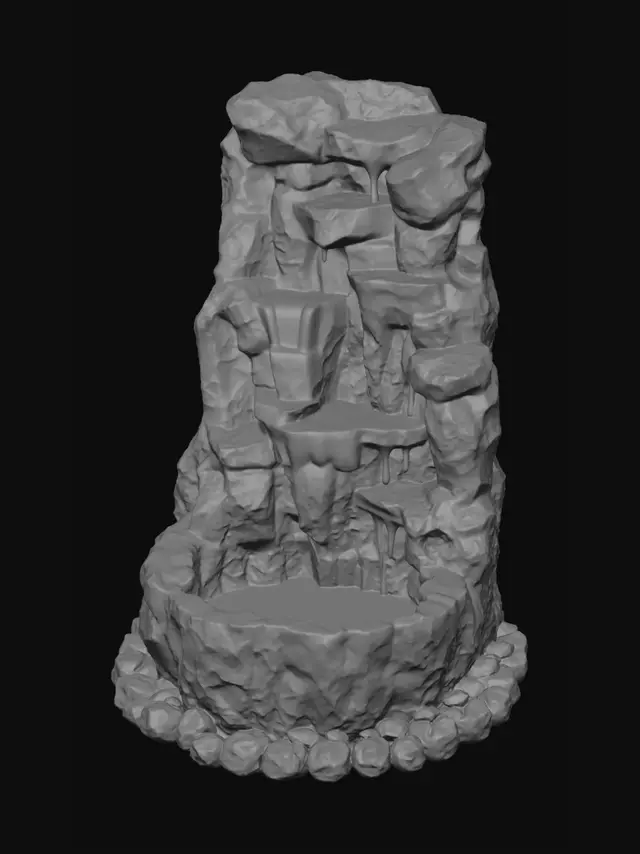 3D model for Terraced Stone Waterfall Fountain
