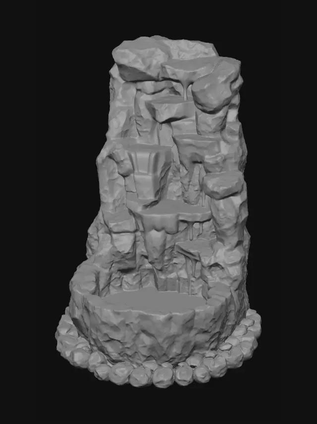 3D model for Terraced Stone Waterfall Fountain