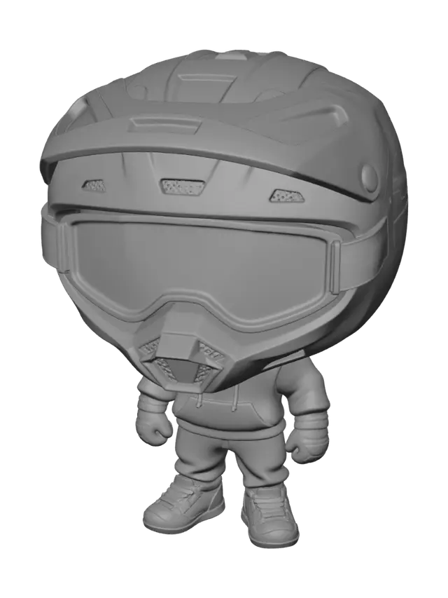 3D model for Black Helmet with Red Strap