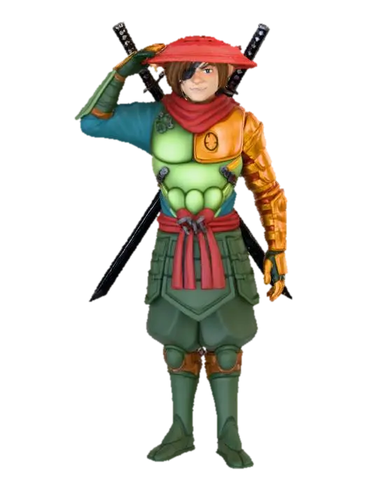 Samurai Wanderer - Ninjago 3D model, vytvořený pomocí AI