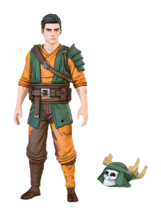 Warrior in the Wasteland - Ninjago 3D model, vytvořený pomocí AI