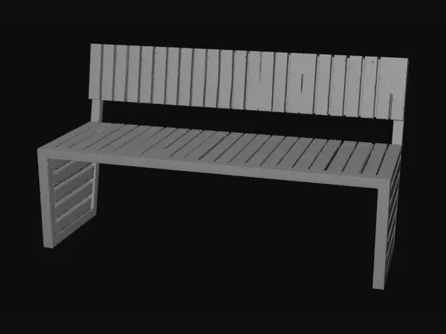 3D model for Sunlit Courtyard Benches