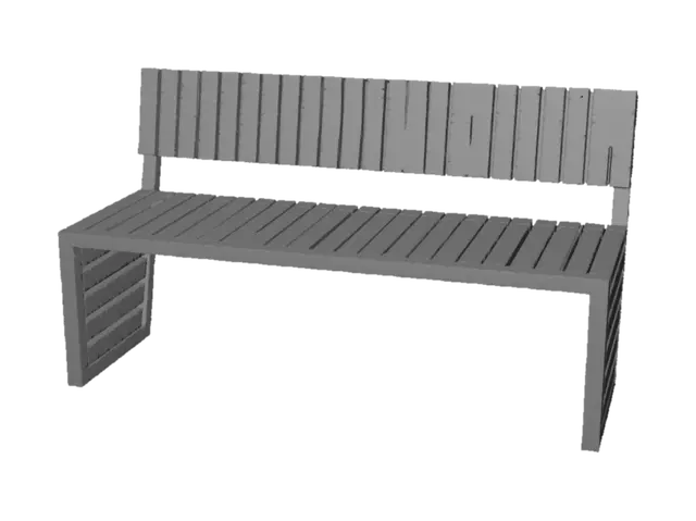 3D model for Sunlit Courtyard Benches