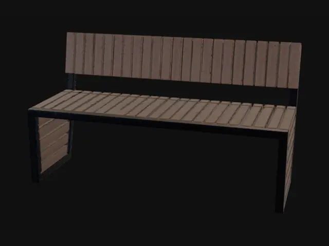 3D model for Sunlit Courtyard Benches