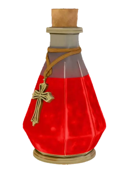 Health Potion - Item 3D model, vytvořený pomocí AI