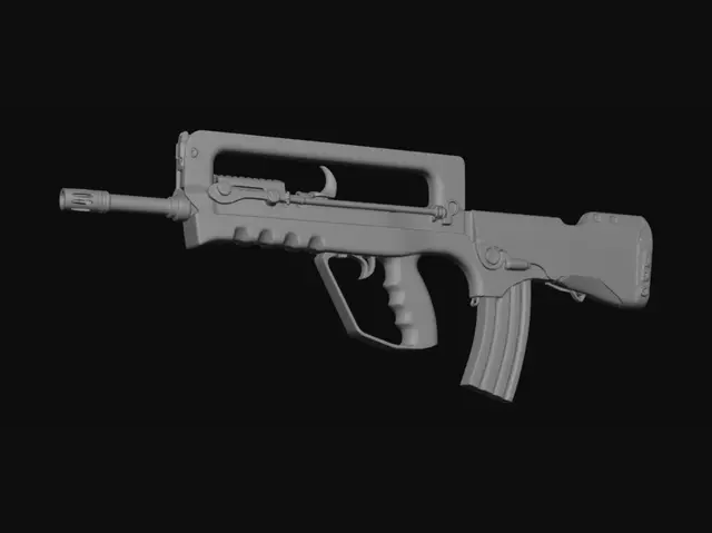 3D model for Futuristic Assault Rifle