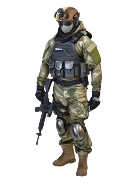 Soldier Ready 3D model, vytvořený pomocí AI