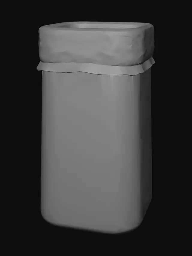 3D model for Open-top Orange Trash Can