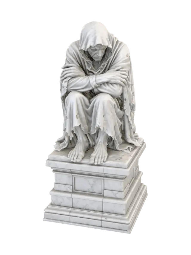 Weary Hermit 3D model, AI generated