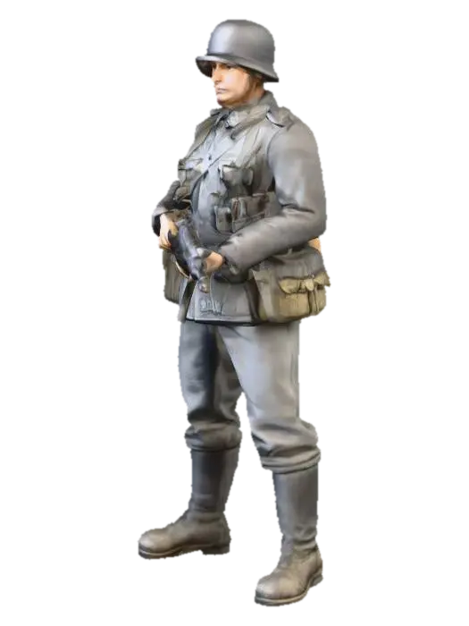Soldier in Uniform - Ww2 3D model, vytvořený pomocí AI