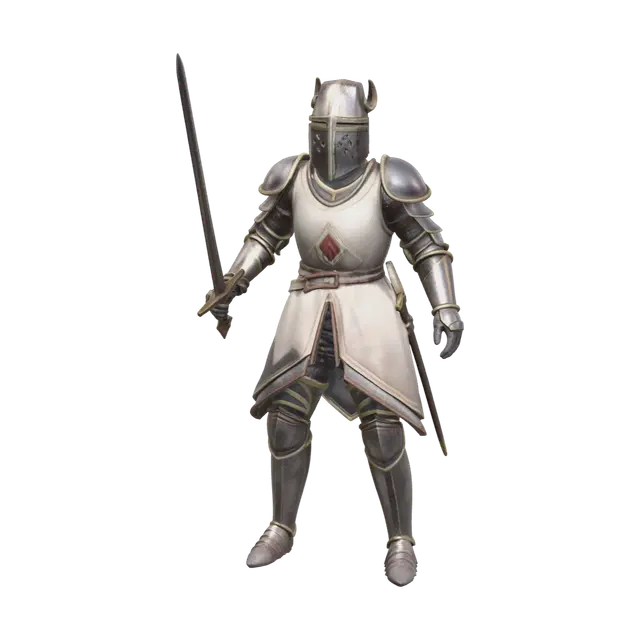 Modern Crusader Armor 3D model, vytvořený pomocí AI