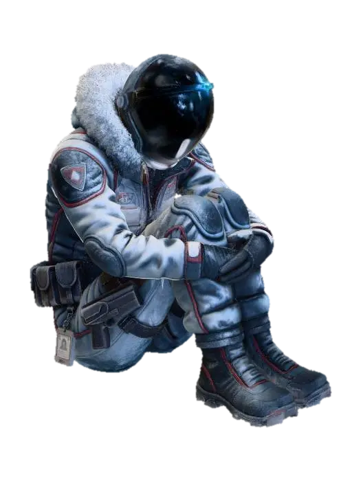 Science crew, succumbing to hypothermia. GLACIES - Drama 3D model, vytvořený pomocí AI