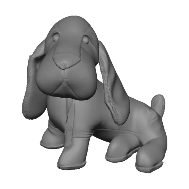 3D model for Brown stuffed dachshund in a yellow display