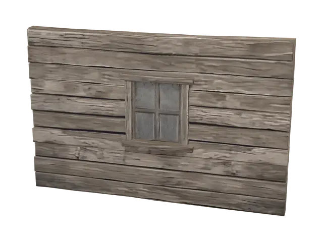 3D model for Weathered Window on a Rustic Wooden Wall