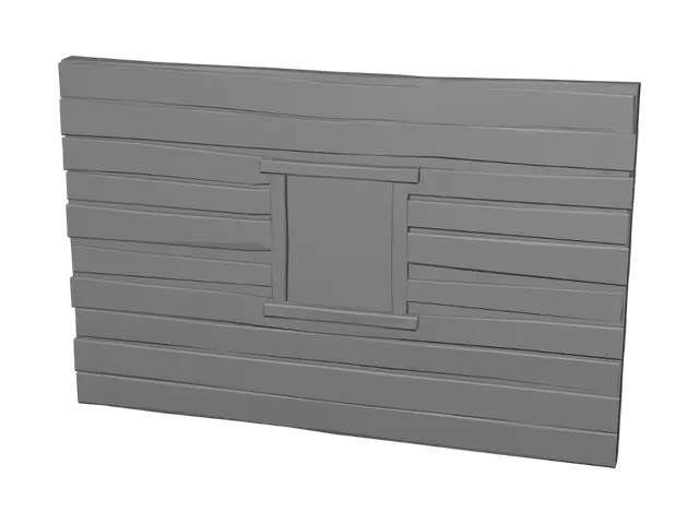 3D model for Weathered Window on a Rustic Wooden Wall