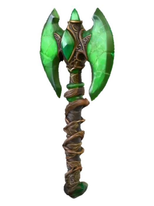 Emerald Battleaxe 3D model, vytvořený pomocí AI