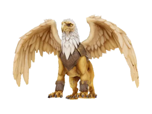 A majestic griffon in a World of Warcraft-inspired art style. The creature has the… - Wow 3D model, vytvořený pomocí AI