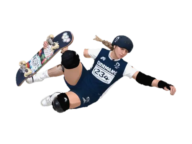 Airborne German Skateboarder - Skateboard 3D model, vytvořený pomocí AI