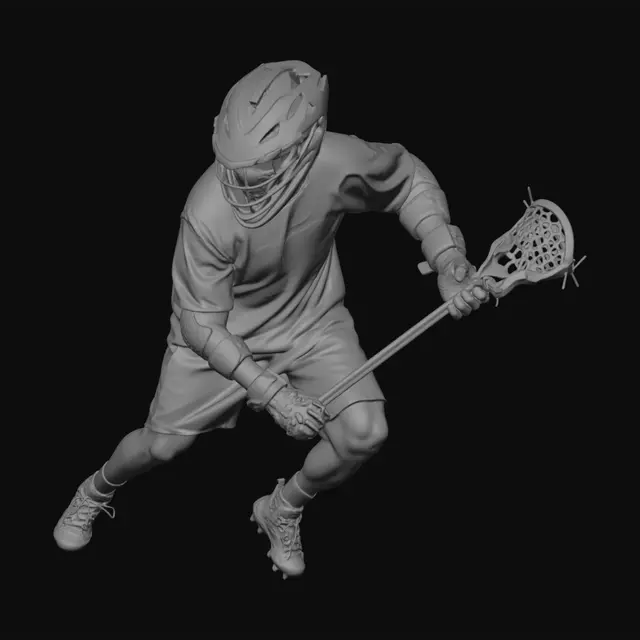 3D model for Lacrosse Player in White