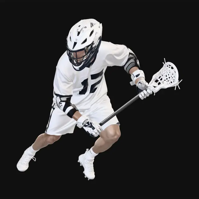3D model for Lacrosse Player in White