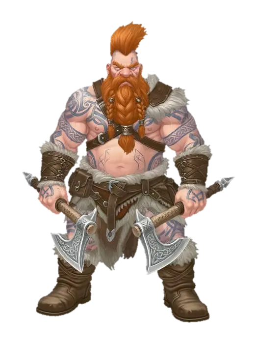 Dwarf Berserker - Vikings 3D model, vytvořený pomocí AI