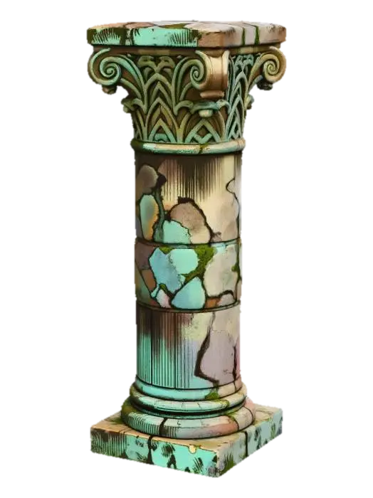Ancient Pillar - Column 3D model, vytvořený pomocí AI