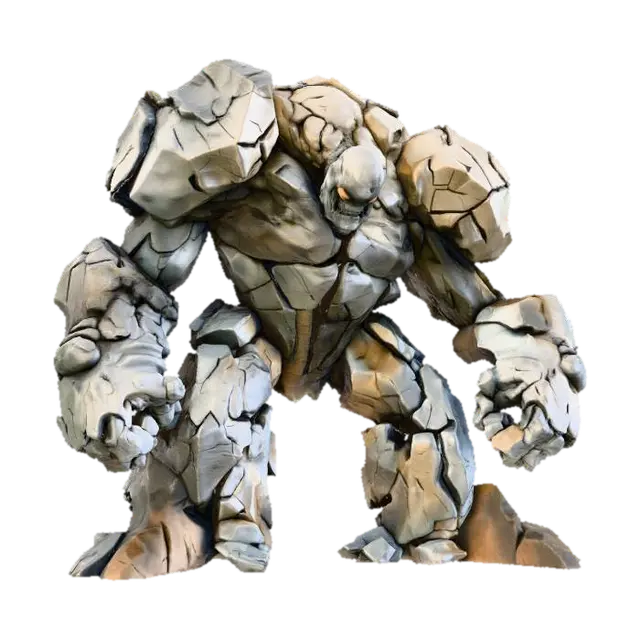 Stone Guardian - Defender 3D model, vytvořený pomocí AI