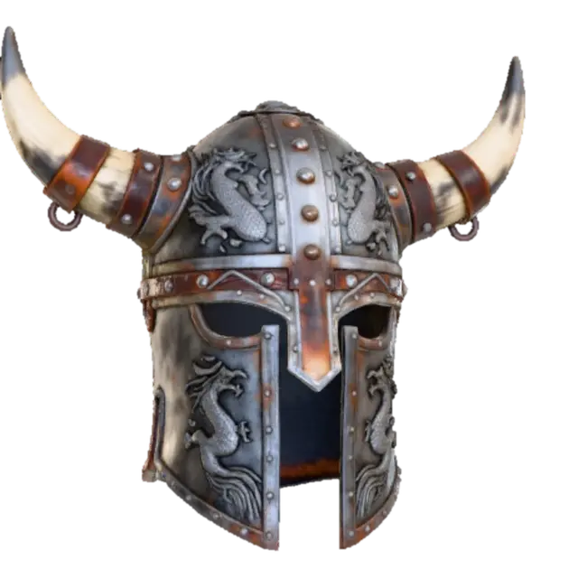 Viking Draconic Helm - Norse 3D model, vytvořený pomocí AI