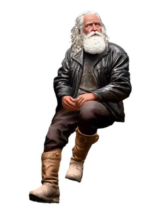 Grizzled Wanderer 3D model, vytvořený pomocí AI