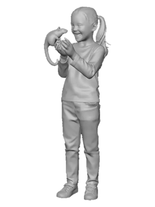 3D model for Joyful Girl with a Sugar Glider