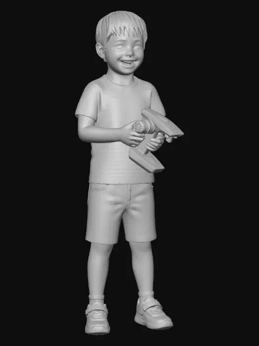 3D model for Boy with Toy Drill
