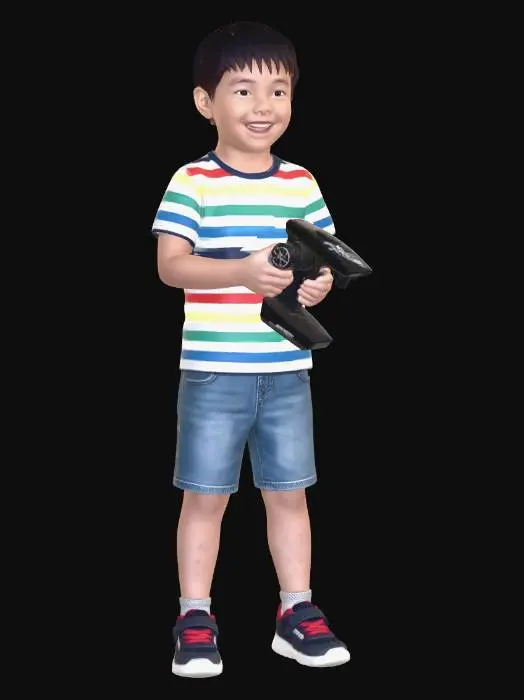 3D model for Boy with Toy Drill