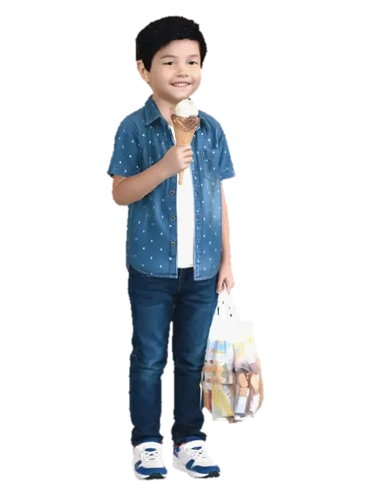 Smiling Boy with Ice Cream Cone - Happy 3D model, vytvořený pomocí AI