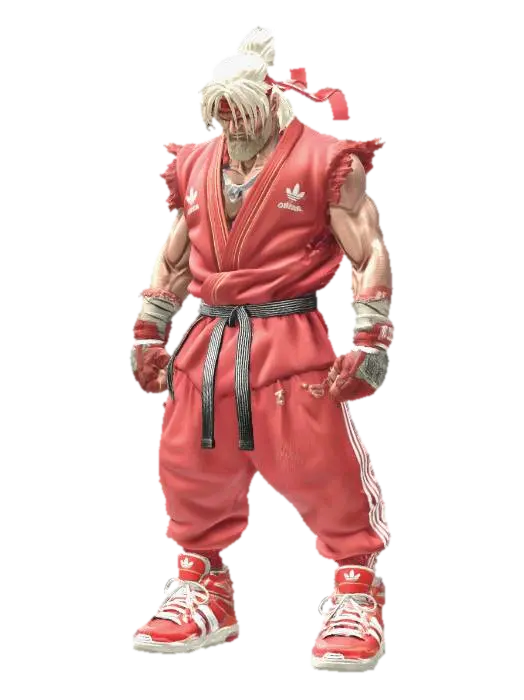 Crimson Warrior - Streetfighter 3D model, vytvořený pomocí AI