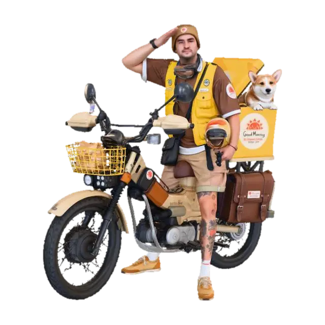 Delivery Duo on Wheels - Teamwork 3D model, vytvořený pomocí AI