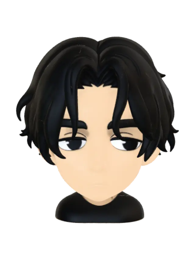 3D model for Moody Chibi Boy with Cross Earring