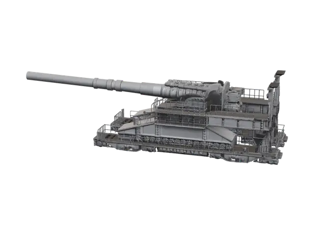 3D model for Weathered Gustav Gun