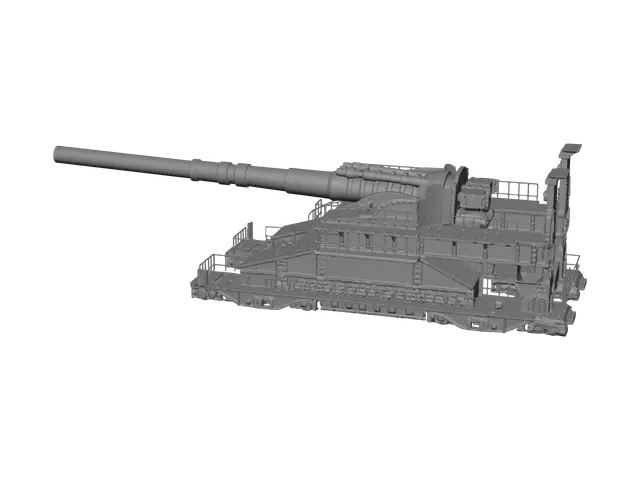 3D model for Weathered Gustav Gun