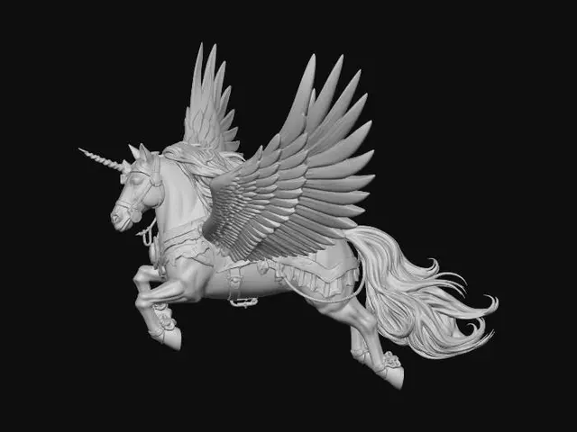 3D model for Rainbow Pegasus in the Golden Sky
