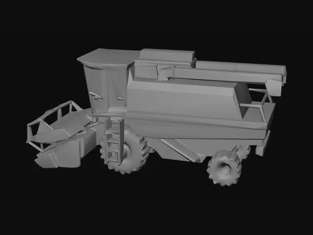3D model for Red Combine Harvester