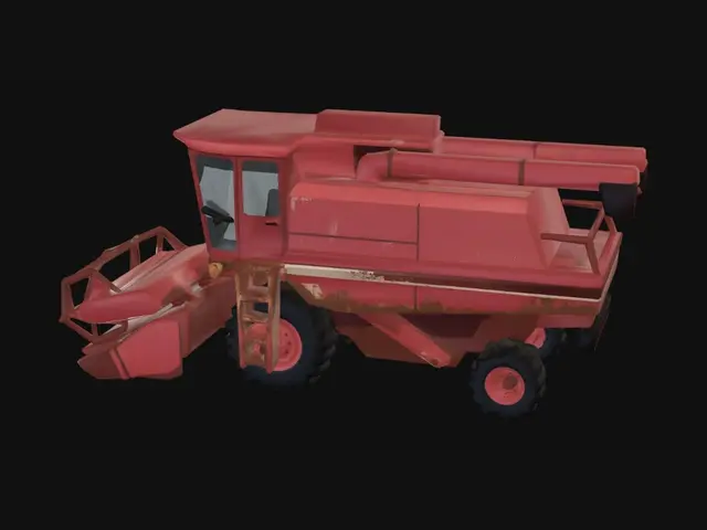 3D model for Red Combine Harvester