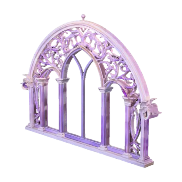 Ethereal Arched Window 3D-model, gegenereerd door AI