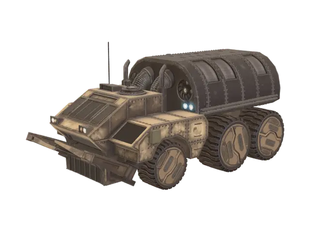 Armored Rover at Autumn Outpost 3D model, vytvořený pomocí AI