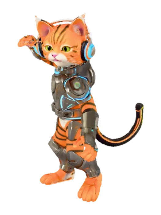 Modello 3D Una figura coleccionable 3D, estilo **cartoonish con toques de Pixar**, de un gato… - Catmodel, generato dall’IA