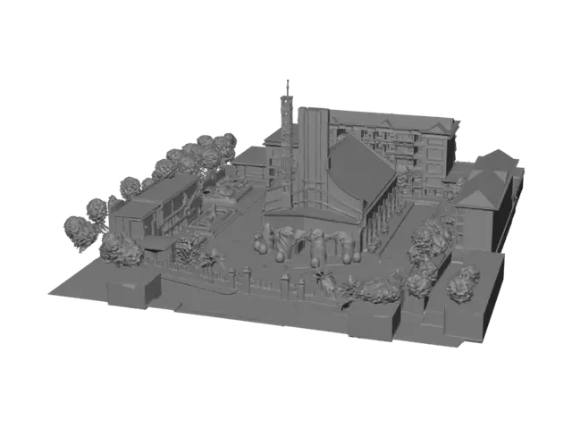3D model for Mô phỏng 3D Giáo xứ Lộ Đức - Biên Hòa