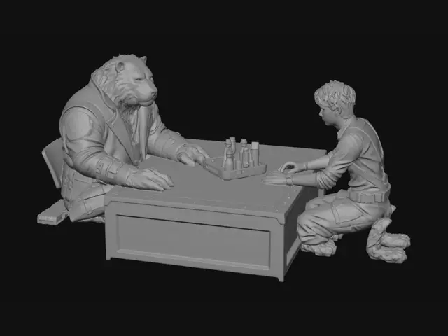 3D model for Bear and Boy at the Table