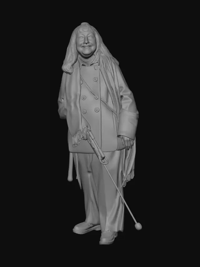 3D model for Smiling Woman in a Red Coat