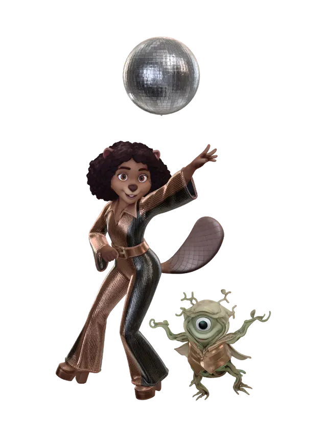 3D model for Disco Ball Night with a Disco Squirrel and a Groovy Plant