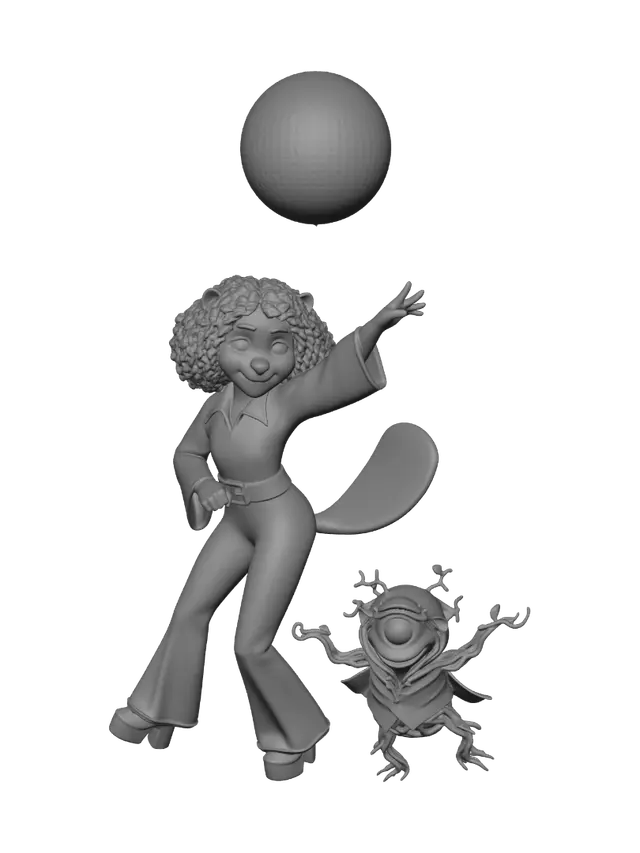 3D model for Disco Ball Night with a Disco Squirrel and a Groovy Plant