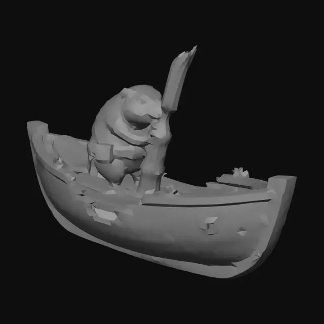 3D model for Beaver and boat